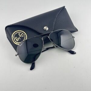RayBan POLARIZED Aviator RB3025 003/B1 58-14‎ Silver /  Dark Grey  Sunglasses